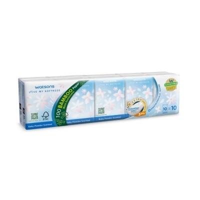 Watsons Watsons Velvety Soft Mini Hankies (Baby Powder Scented) 3ply 10pcs.