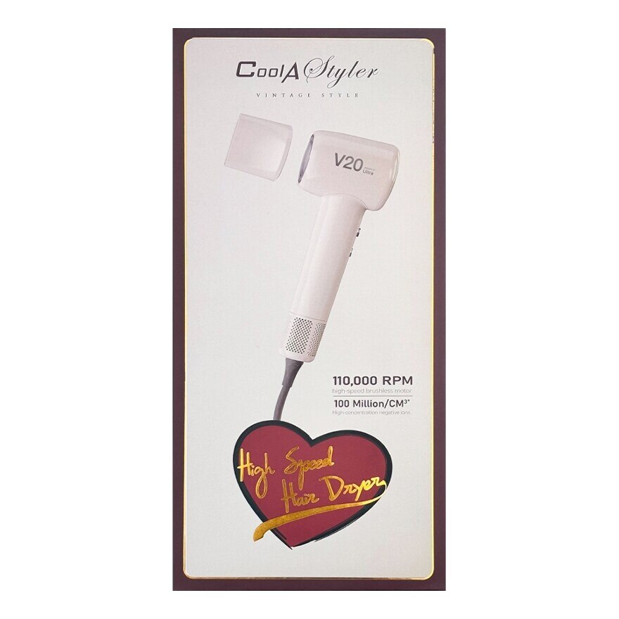 Cool A Styler Hair Dryer High Speed Vintage Style 110000 RPM CA-V20