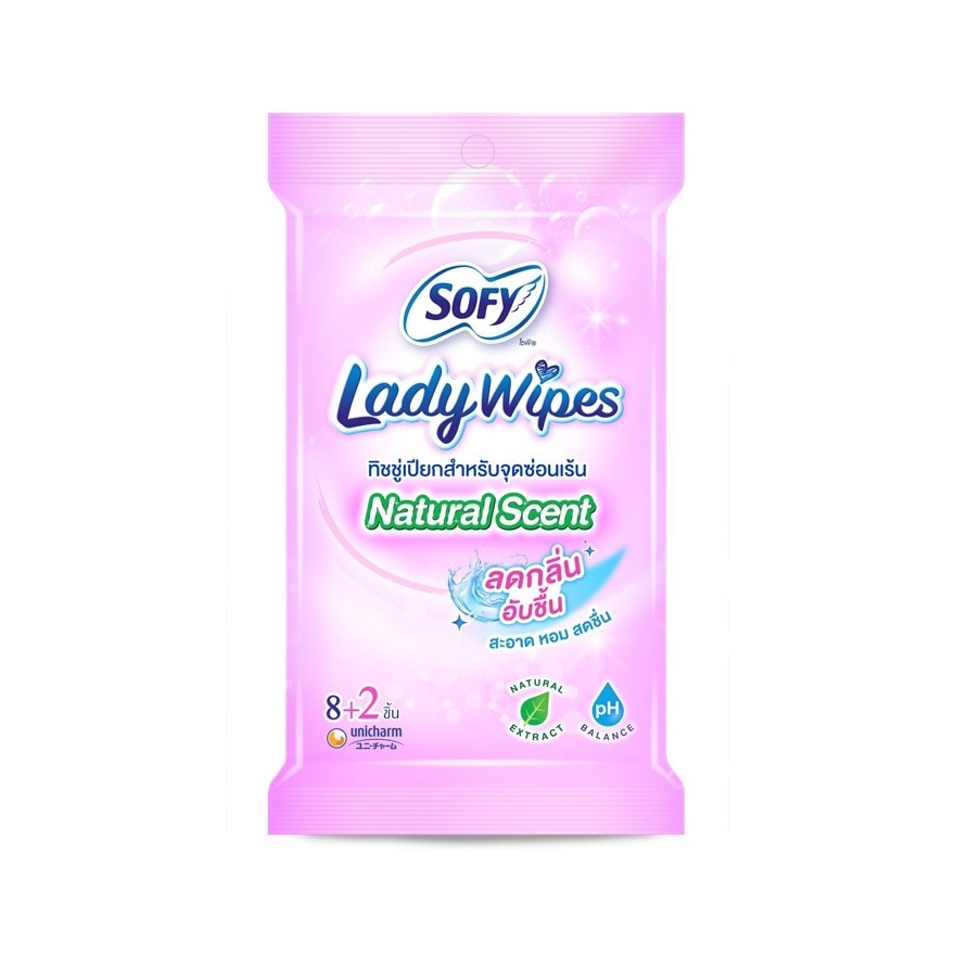 Sofy Sofy Lady Wipe Natural Scent 8+2'S ทิชชู่เปียกสำหรับจุดซ่อนเร้น