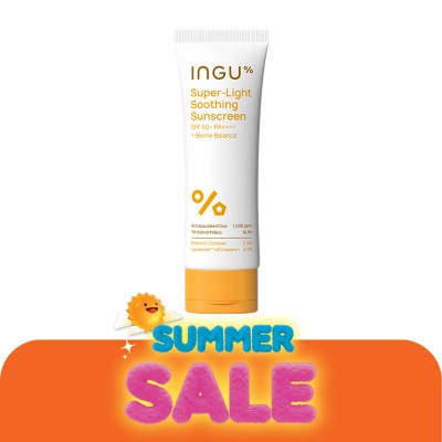 INGU - อิงกุ ซูเปอร์-ไลท์ ซูธธิ่ง ซันสกรีน SPF50+ PA++++ พลัส ไบโอม บาลานซ์ 80 มล.