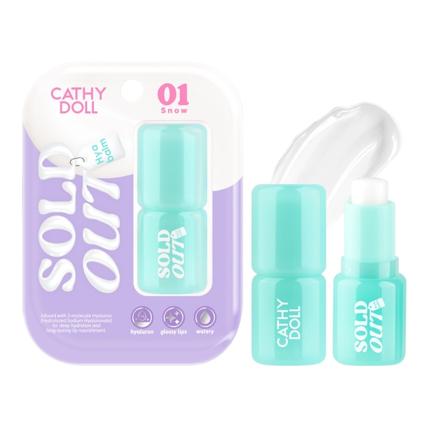 Cathy Doll เคที่ดอลล์ โซลด์ เอาท์ ไฮยา ลิป บาล์ม 4ก. 01 สโนว์