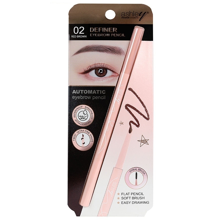 Ashley Definer Eyebrow Pencil 0.18g. 02 Red Brown