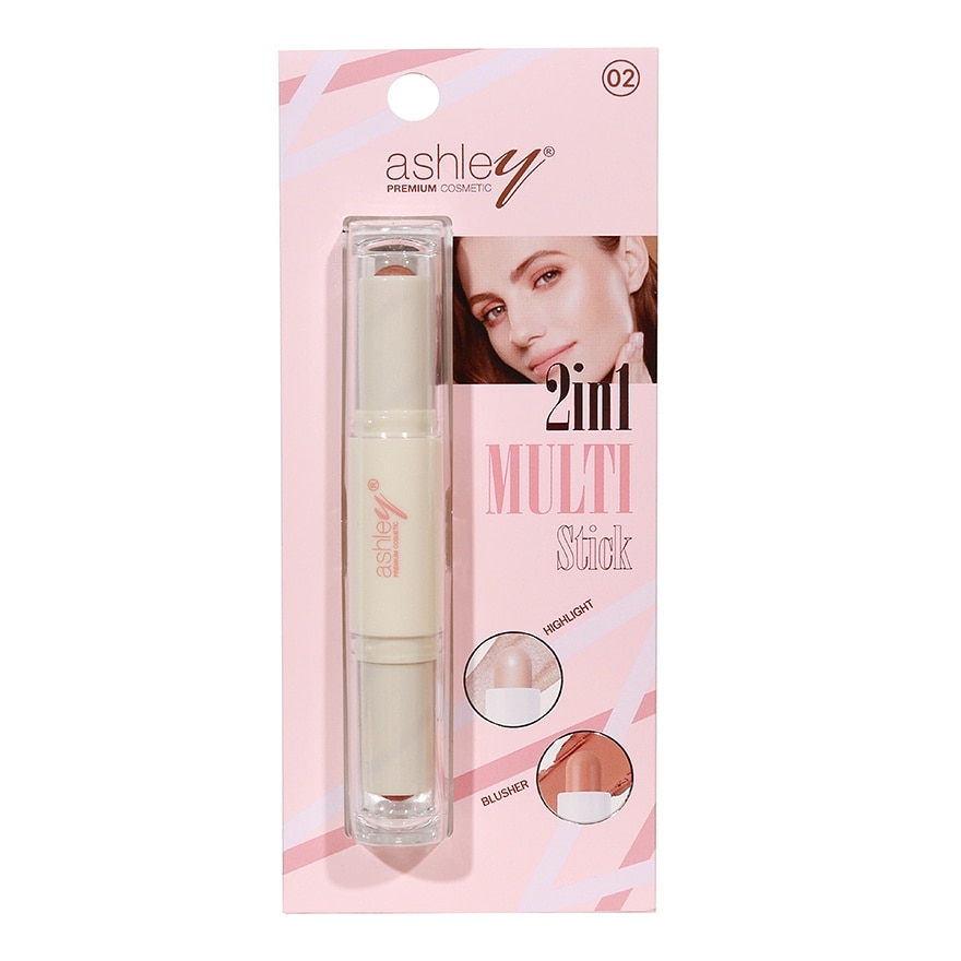 Ashley 2In1 Multi Stick Blush  Highlight 4g. 02