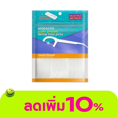 Watsons - Watsons Super Smooth Round Thread Dental Floss Picks 300s with portable box.