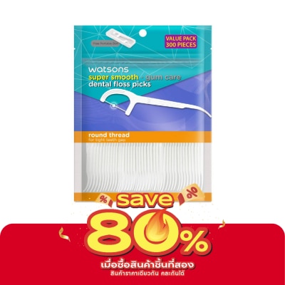 Watsons - Watsons Super Smooth Round Thread Dental Floss Picks 300s with portable box. image