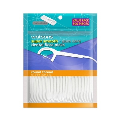 WATSONS วัตสัน ซุปเปอร์ สมูธ ไหมขัดฟันเส้นกลม ชนิดด้าม  (แพ็คสุดคุ้ม) 300 ด้าม