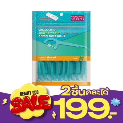 Watsons Watsons Super Smooth Mint Round Thread Dental Floss Picks300s with portable box. image
