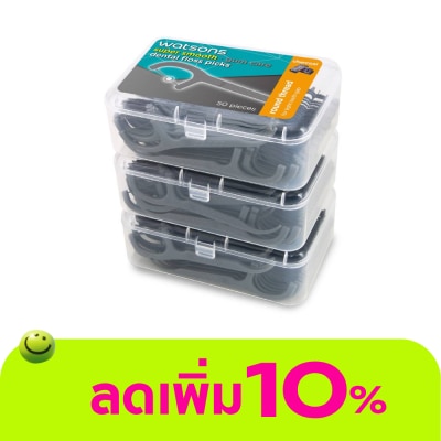 WATSONS - วัตสัน ซุปเปอร์ สมูธ ไหมขัดฟันเส้นกลม ชาร์โคล ชนิดด้าม 50 ด้าม แพ็ค 3 กล่อง