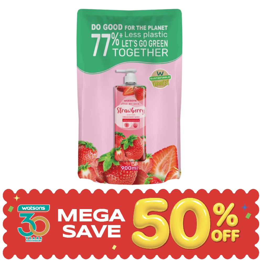 Watsons Love My Skin Aloe Vera Scented Cream Body Wash 900ml (Refill) image