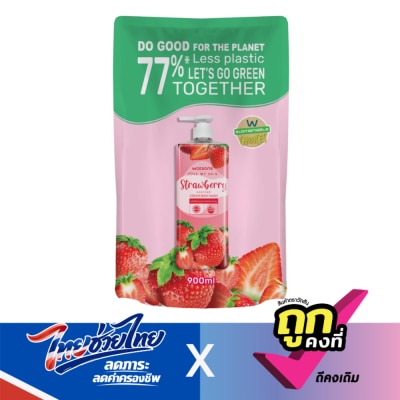 WATSONS - วัตสัน เลิฟ มาย สกิน สตรอว์เบอร์รี่ เซ็นทิด ครีม บอดี้ วอช 900มล.(รีฟิล)
