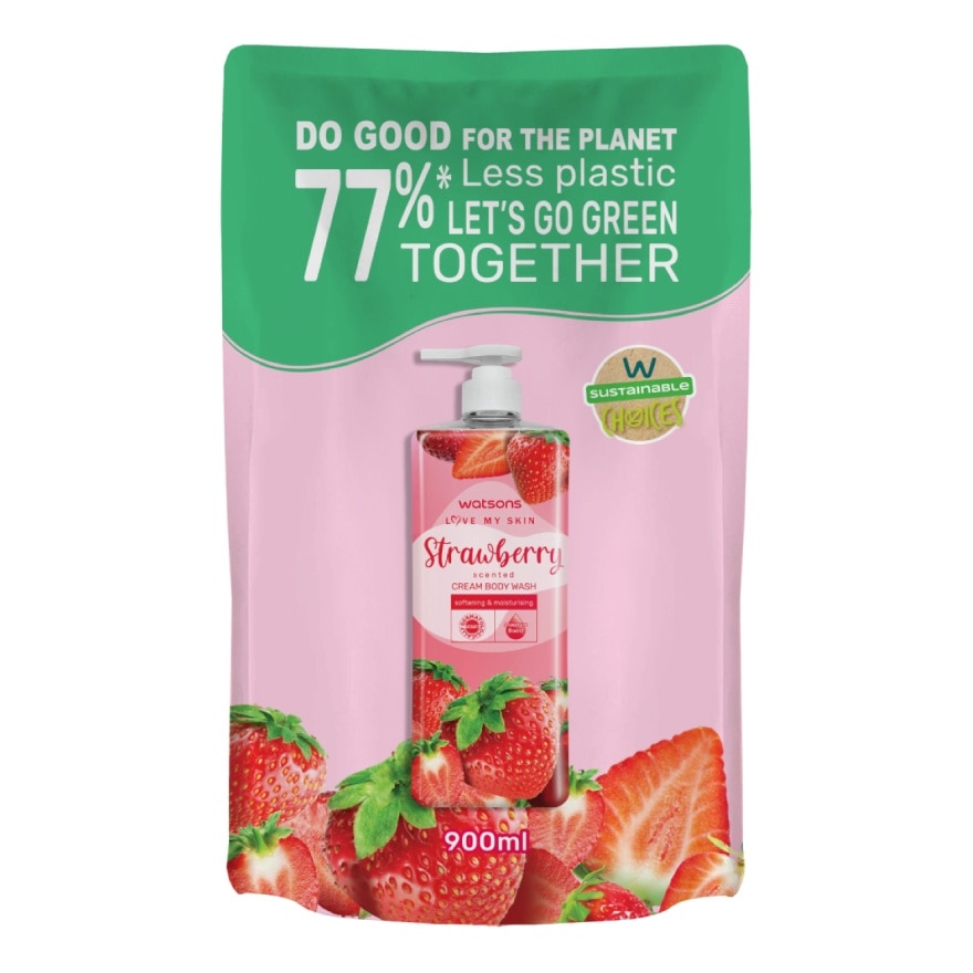 Watsons Love My Skin Aloe Vera Scented Cream Body Wash 900ml (Refill)