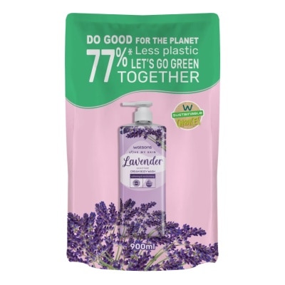 WATSONS วัตสัน เลิฟ มาย สกิน ลาเวนเดอร์ เซ็นทิด ครีม บอดี้ วอช 900มล.(รีฟิล)