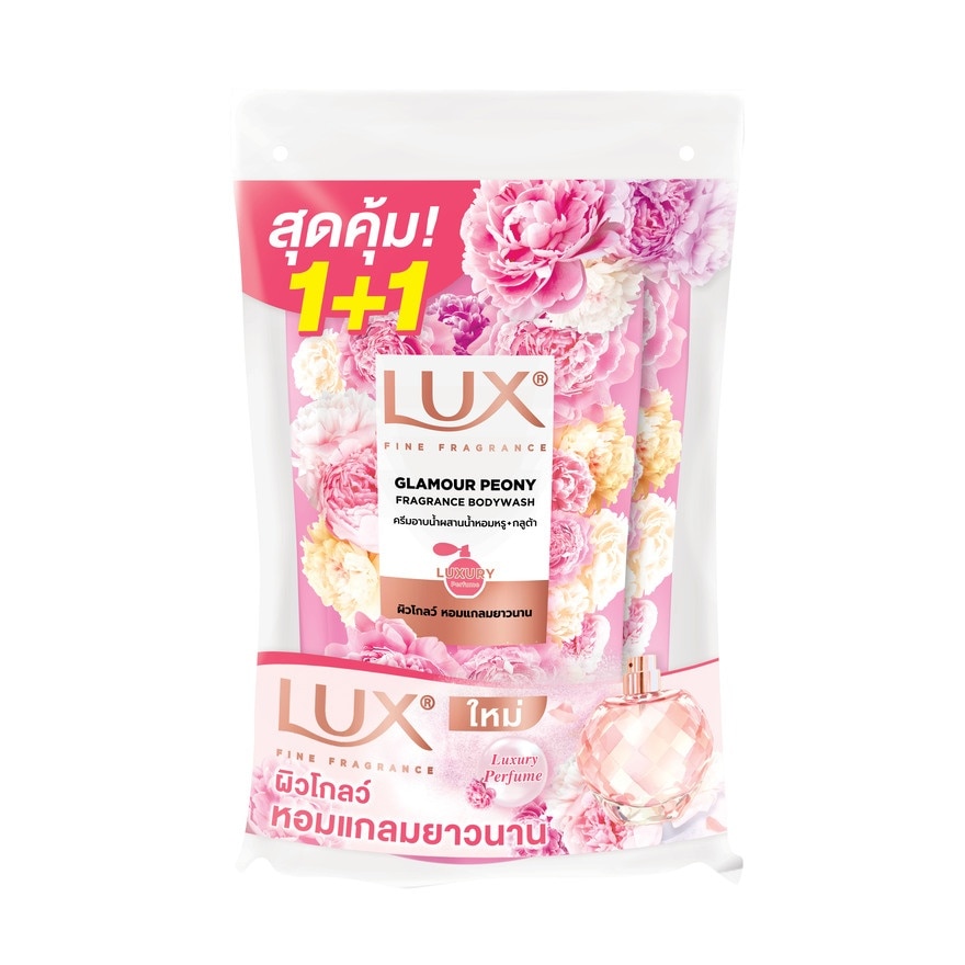Lux Lux Body Wash Glamour Peony Fragrance 400 Ml. Refill Twin Pack