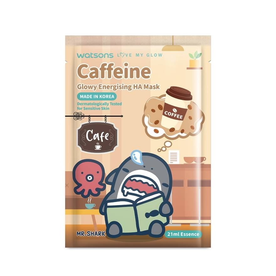 วัตสัน เลิฟ มาย โกลว์ คาเฟอีน โกลว์วี่ เอนเนอไจซิ่ง เอชเอ มาส์ก 1 แผ่น.