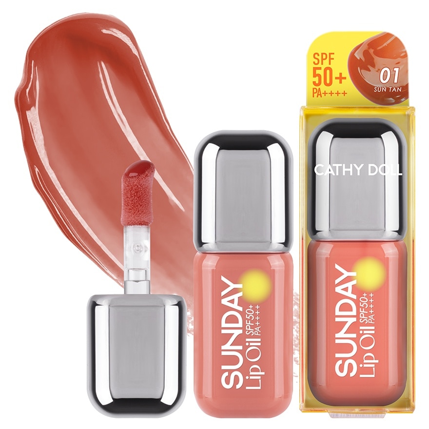 Cathy Doll Sunday Lip Oil SPF50+ PA++++ 3.5ml. 01 Sun Tan