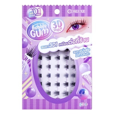 Cosluxe Cosluxe Winky Eyes Bubble Gum 3D Eyelashes 30pcs.01 Sugar Free
