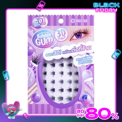 Cosluxe Cosluxe Winky Eyes Bubble Gum 3D Eyelashes 30pcs.01 Sugar Free