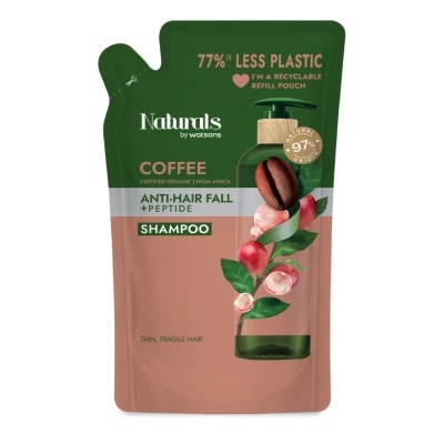 Naturals by Watsons เนเชอรัล บาย วัตสัน คอฟฟี่ แอนตี้-แฮร์ฟอล แชมพู 450มล.(รีฟิล)
