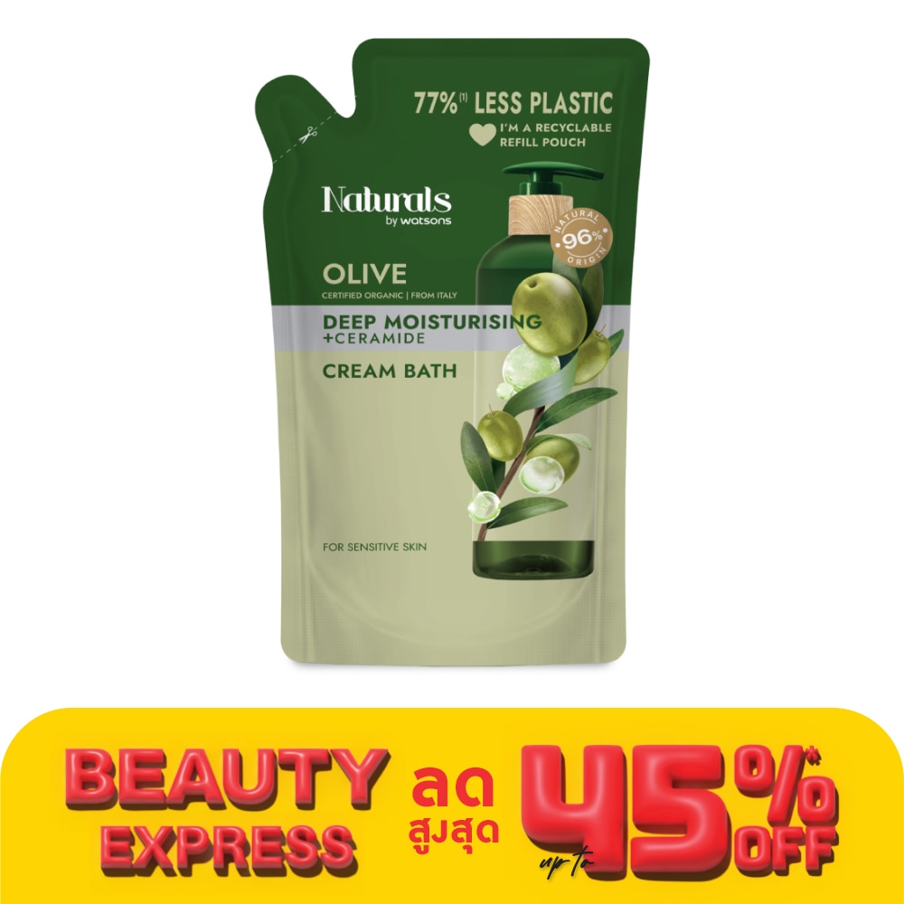 Naturals By Watsons Olive Deep Moisturising Cream Bath 450ml (Refill)