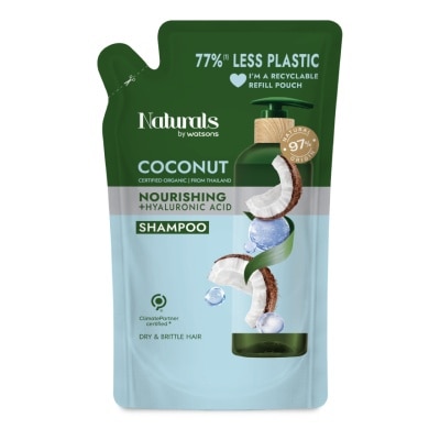 Naturals by Watsons เนเชอรัล บาย วัตสัน โคโคนัท นูริชชิ่ง แชมพู 450มล.(รีฟิล)