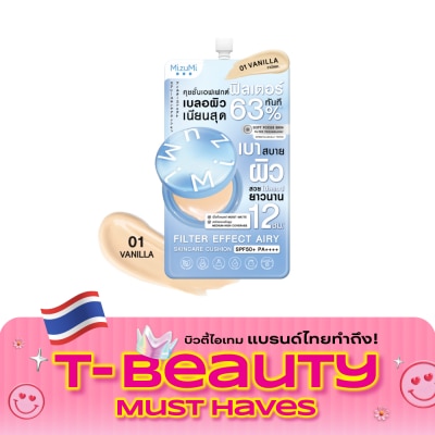Mizumi มิซึมิ ฟิลเตอร์ เอฟเฟกต์ แอรี่ สกินแคร์ คุชชั่น SPF50+ PA++++ 01 วานิลลา 4 กรัม image
