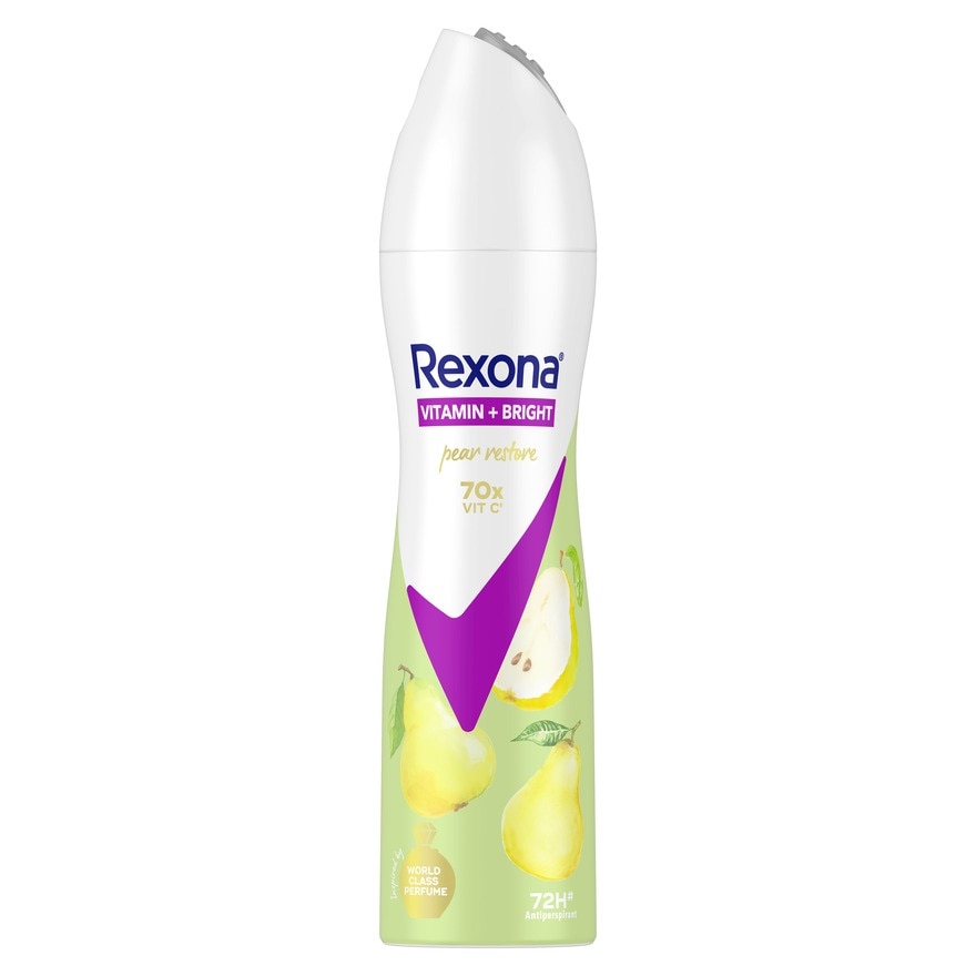 Rexona เรโซนา สเปรย์ วิตามิน + ไบรท์ แพร์ รีสโตร์ แอนติเพอสไปแรนท์ 135 มล.