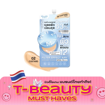 Mizumi มิซึมิ ฟิลเตอร์ เอฟเฟกต์ แอรี่ สกินแคร์ คุชชั่น SPF50+ PA++++02 คัสตาร์ด 4 กรัม image