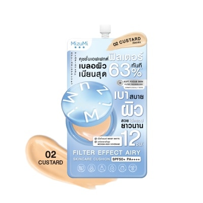 Mizumi MizuMi Filter Effect Airy Skincare Cushion SPF50+ PA++++ 02 Custard 4g.