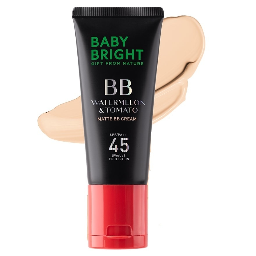 Baby Bright เบบี้ไบร์ท วอเตอร์เมล่อน แอนด์ โทเมโท แมทท์ บีบี ครีม SPF45 PA++ 30ก. 21 ไลท์ เบจ
