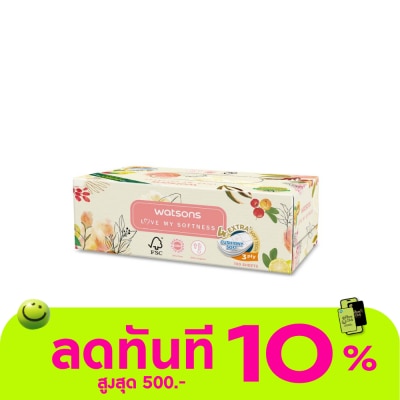 WATSONS วัตสัน กระดาษทิชชูกล่อง (X Flower 3หนา3ชั้น x 100แผ่น.ขอสงวนสิทธิ์ในการเลือกลายสินค้า image