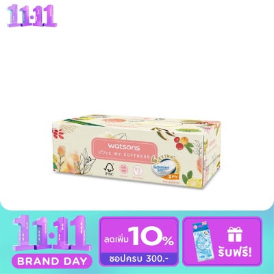 Watsons Watsons Velvety Soft Box Tissues (X Flower 3) 3ply x 100sheets. This item cannot sele image