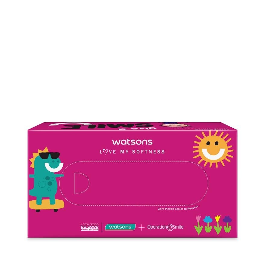 Watsons Velvety Soft Box Tissues (Charity Smile 3) 3ply x 100sheets. This item cannot image