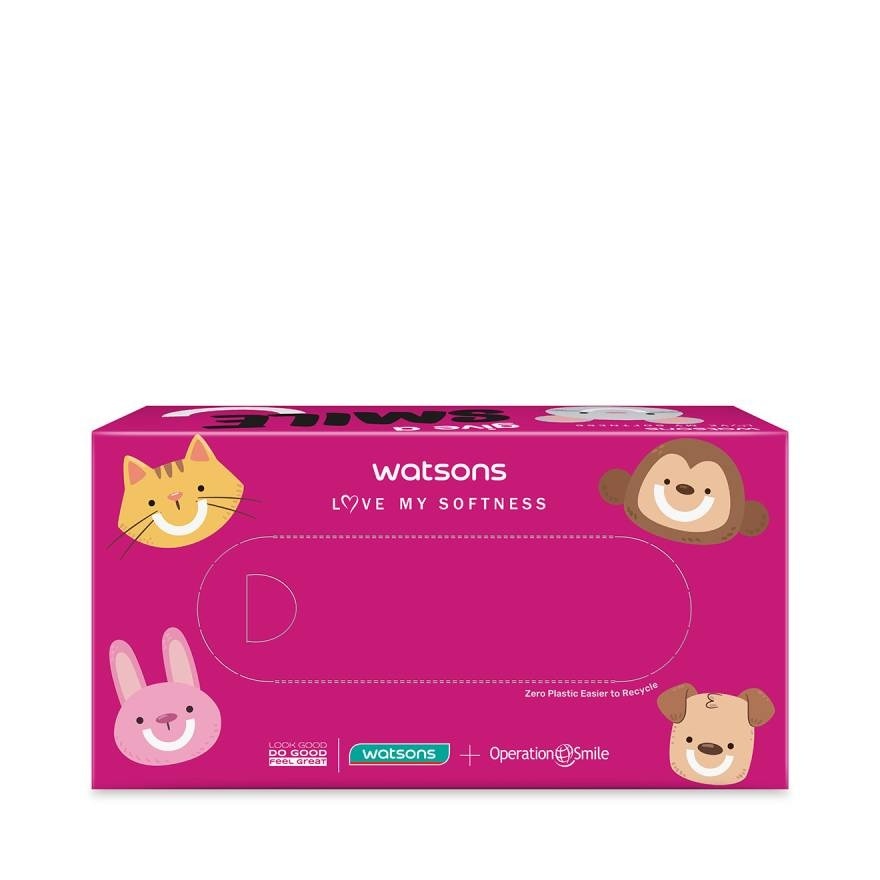 วัตสัน กระดาษทิชชูกล่อง (Charity Smile 3) หนา3ชั้น x 100แผ่น.ขอสงวนสิทธิ์ในการเลือกลา