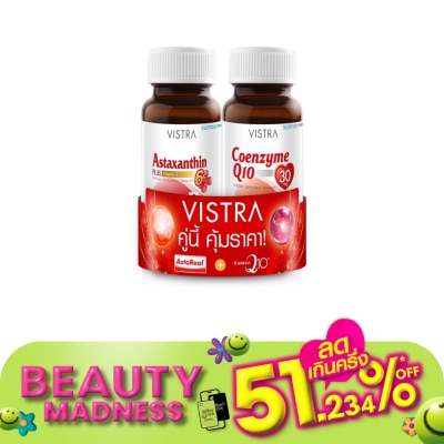 Vistra วิสทร้า แพ็ค แอสต้าแซนธีน+คิวเท็น 30 แคปซูล