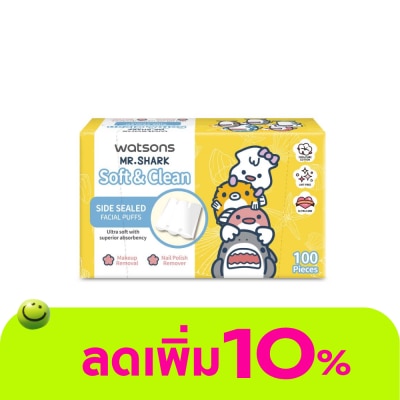 WATSONS - วัตสัน สำลีแผ่นรีดข้าง 100 แผ่น (Mr. Shark).