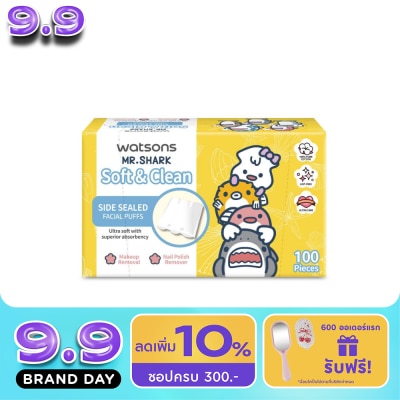 WATSONS - วัตสัน สำลีแผ่นรีดข้าง 100 แผ่น (Mr. Shark). image