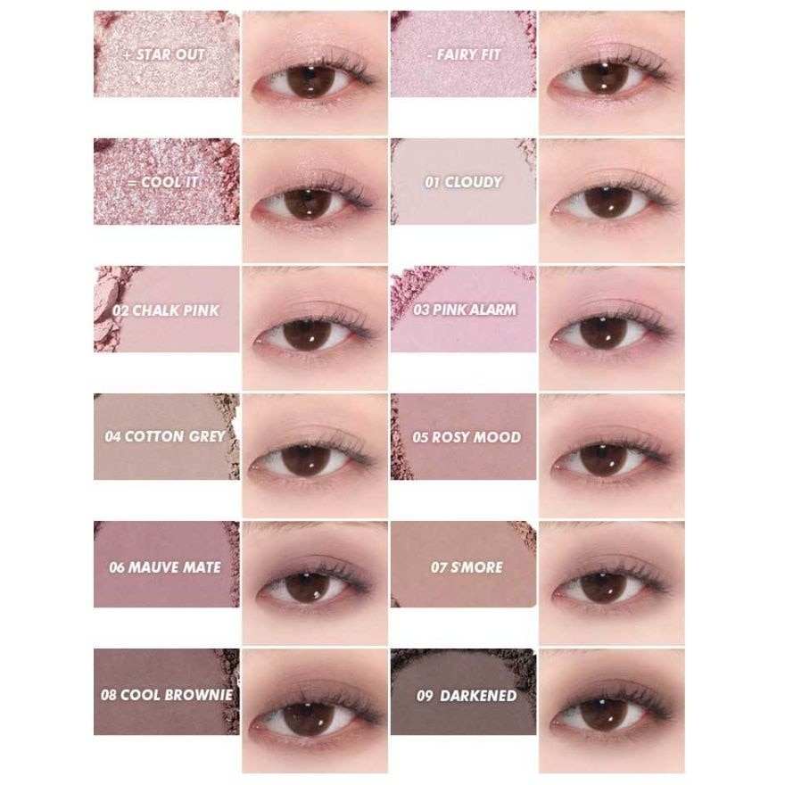Colorgram Pin Point Eyeshadow Palette 9.9g. 02 Pink + Mauve
