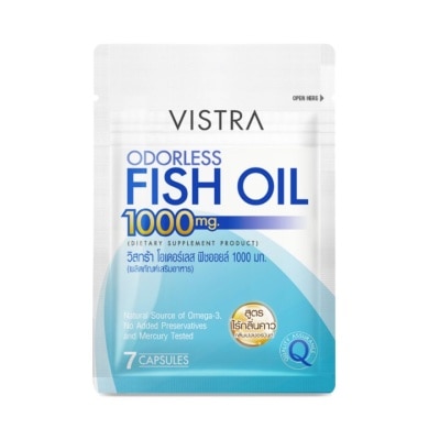 Vistra วิสทร้า โอเดอร์เลส ฟิชออยล์ 1000 มก. 7 แคปซูล