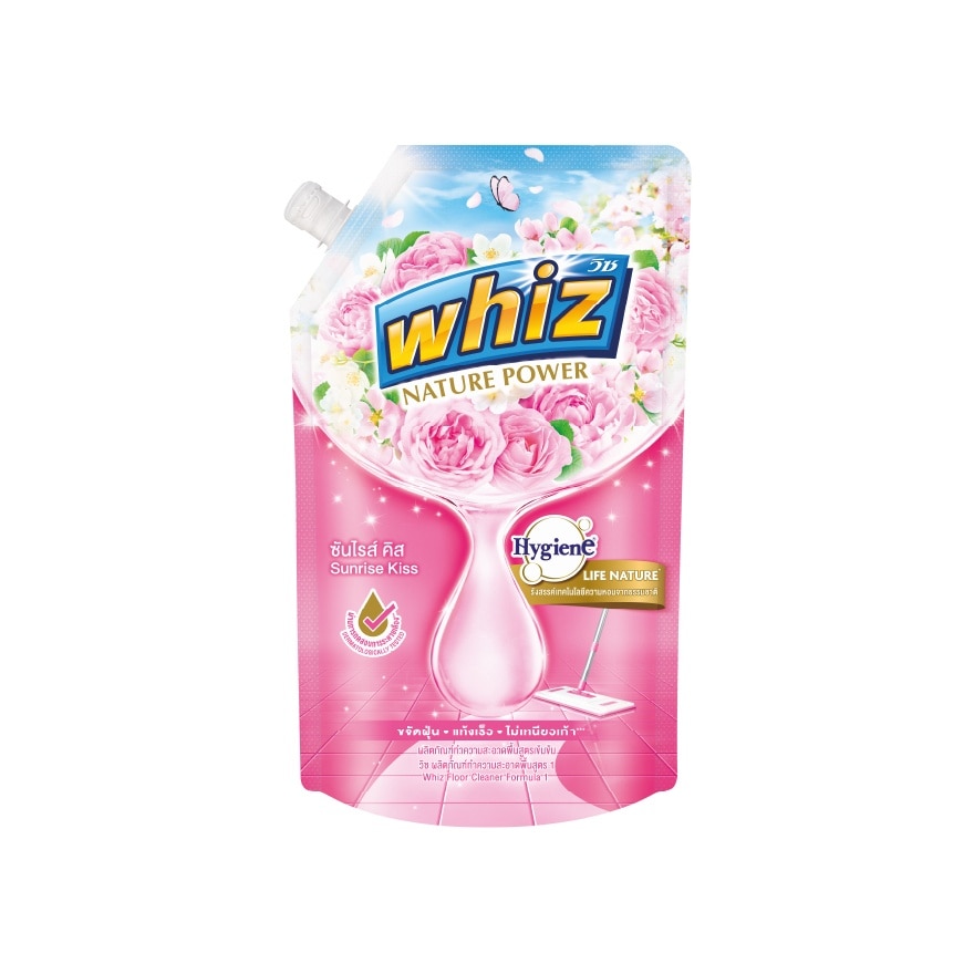 Whiz วิซ เนเจอร์ พาวเวอร์ ผลิตภัณฑ์ทำความสะอาดพื้น ซันไรส์ คิส ชมพู 600 มล.