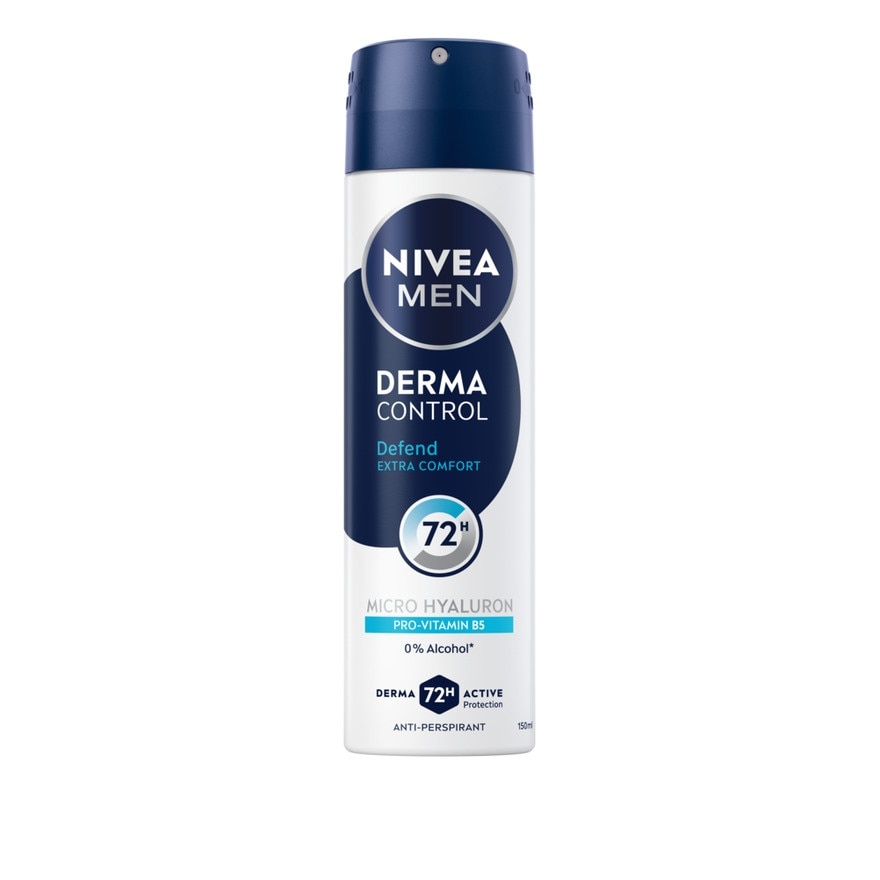 Nivea นีเวีย เมน สเปรย์ เดอร์มา คอนโทรล ดีเฟนด์ 150 มล. สเปรย์ลดเหงื่อ ระงับกลิ่นกาย