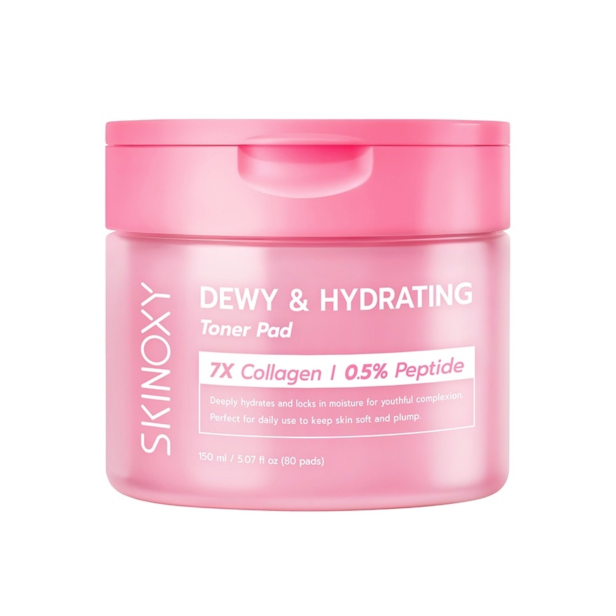 Skinoxy สกินอ๊อกซี่ โทนเนอร์ แพด ดิวอี้ แอนด์ ไฮเดรติ้ง 80 แผ่น ผิวกระจ่างใส เรียบเนียน