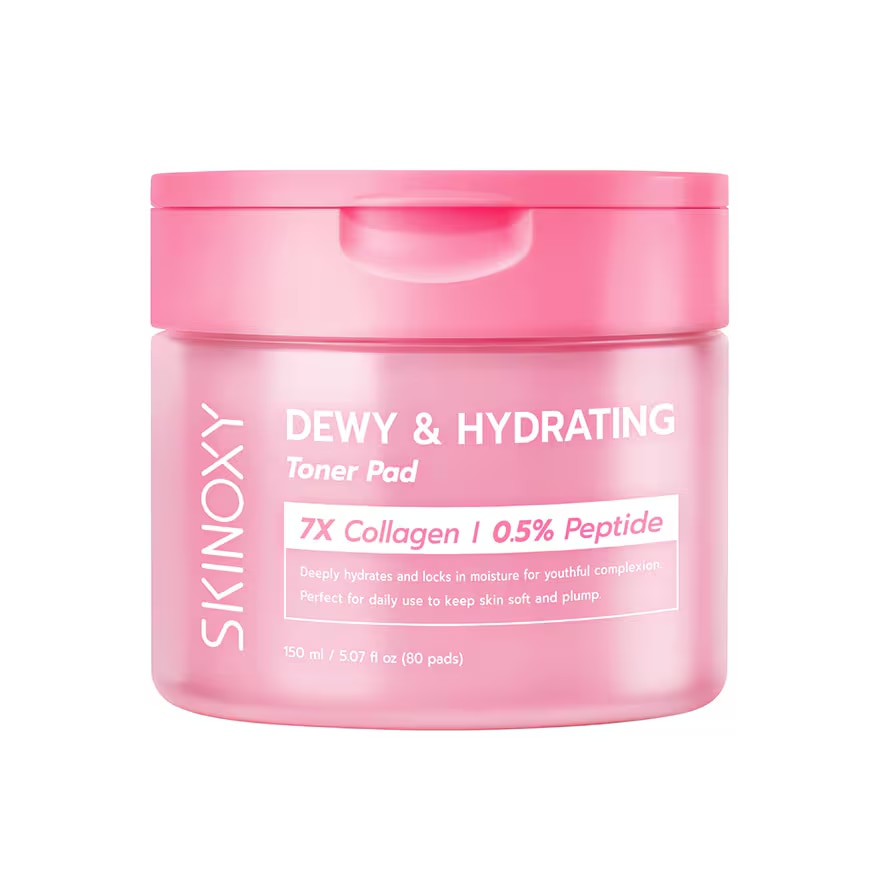 Skinoxy สกินอ๊อกซี่ โทนเนอร์ แพด ดิวอี้ แอนด์ ไฮเดรติ้ง 80 แผ่น ผิวกระจ่างใส เรียบเนียน
