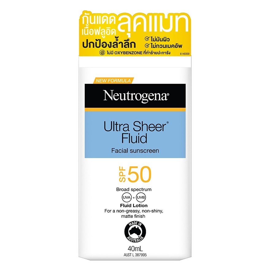 Neutrogena Neutrogena Ultra Sheer Fluid Facial Sunscreen Broad Spectrum SPF50 40 Ml.