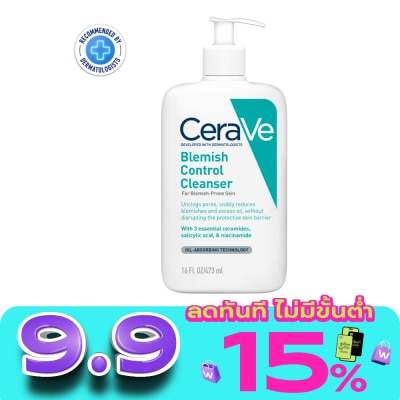 Cerave - เซราวี เบลมมิช คลีนเซอร์ 473 มล. ผลิตภัณฑ์ทำความสะอาดผิวหน้าสำหรับผิวที่เป็นสิว image