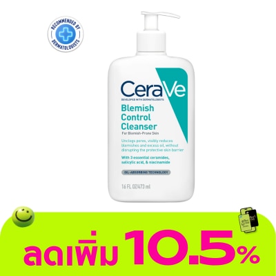 Cerave - เซราวี เบลมมิช คลีนเซอร์ 473 มล. ผลิตภัณฑ์ทำความสะอาดผิวหน้าสำหรับผิวที่เป็นสิว