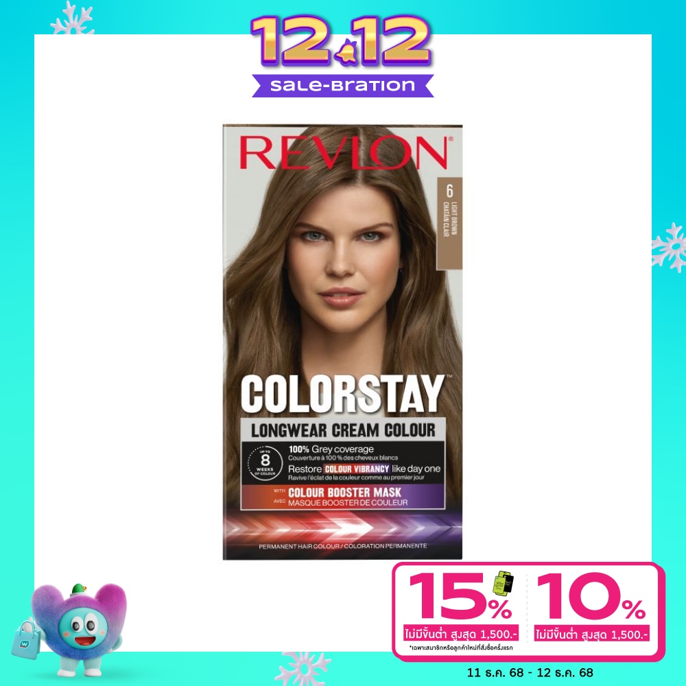 Revlon เรฟลอน ครีม คัลเลอร์ คัลเลอร์สเตย์ ลองแวร์ เบอร์ 6 น้ำตาลอ่อน