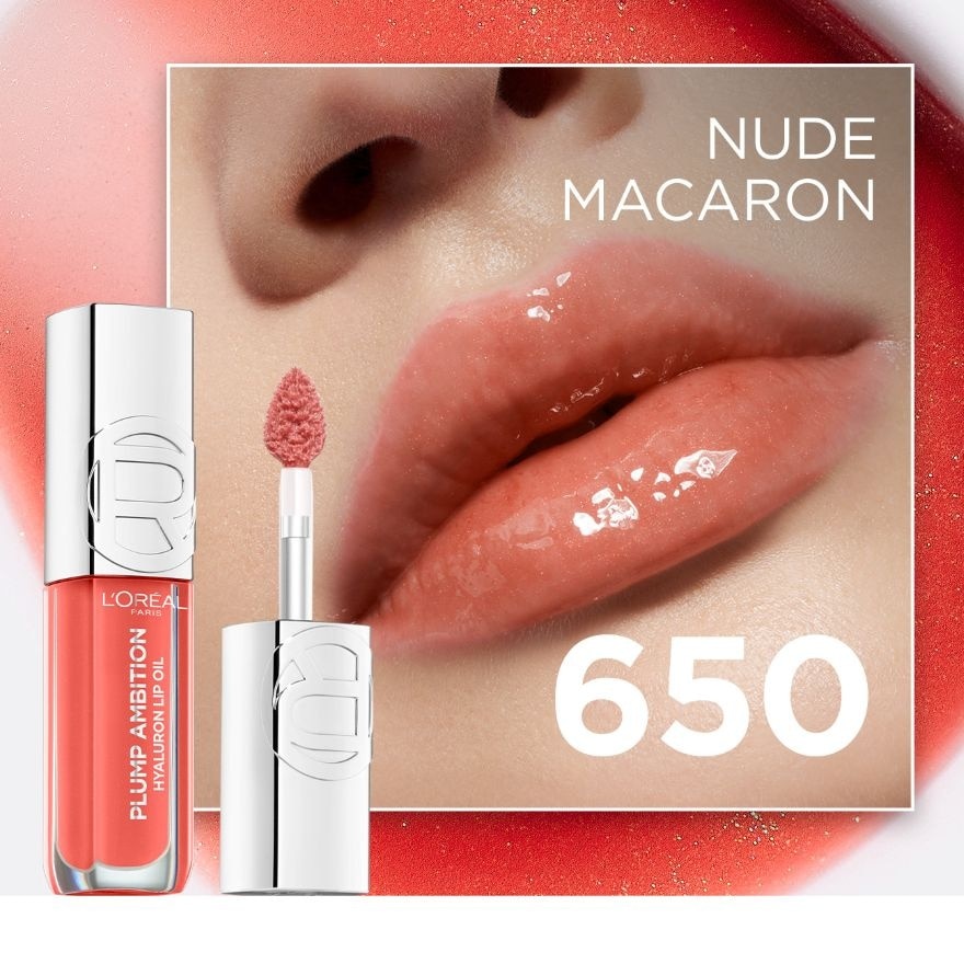 L'Oreal Plump Ambition Lip Oil 5ml. 650 Nude Macaron