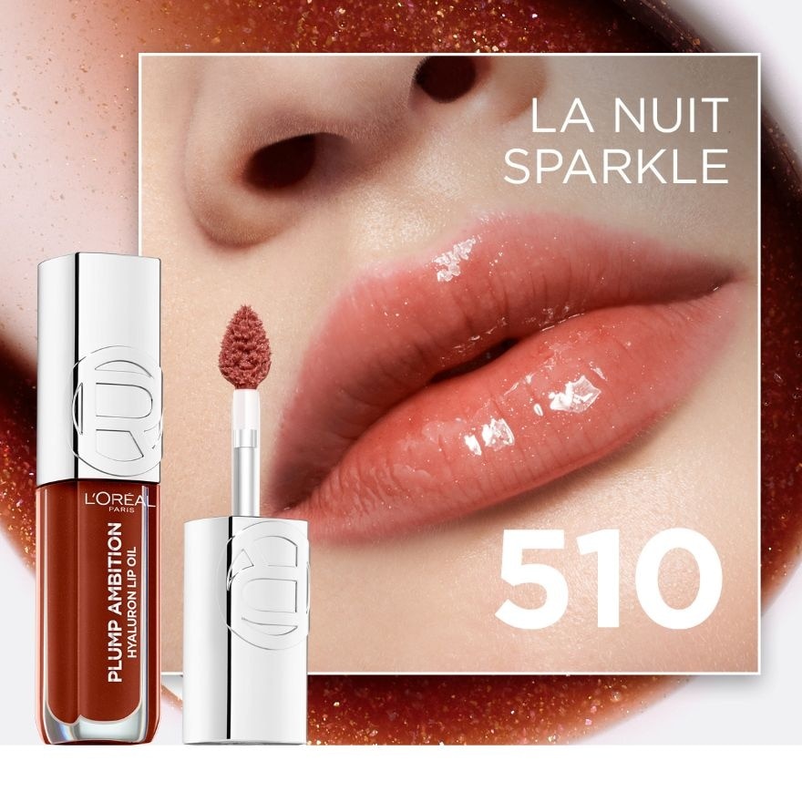 L'Oreal Plump Ambition Lip Oil 5ml. 510 La Nuit Sparkle