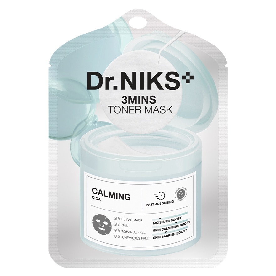 Dr.Niks ดร.นิกส์ ทรี มินิทส์ โทนเนอร์ มาสก์ คาล์มมิ่ง 1 แผ่น