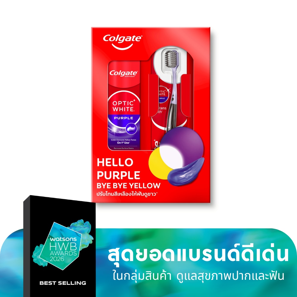 Colgate Colgate Optic White Purple Set Toothpaste 100 G.+Toothbrush 1'S